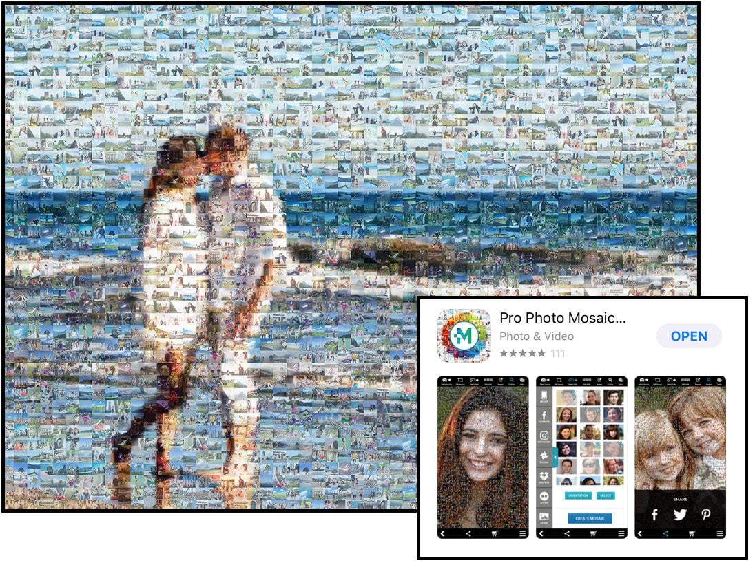 Photo Mosaics Apps, Mobile, Free, Review, iOS, iPhone, Pro Mosaic Creator