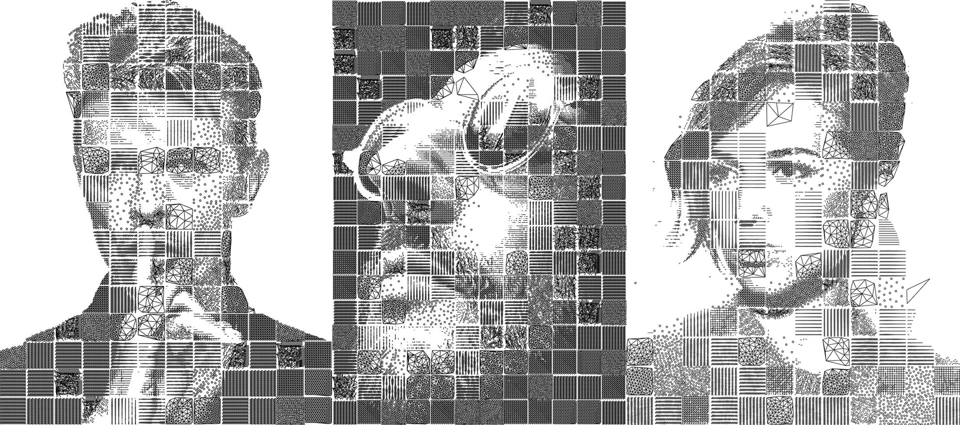 Line Art Portrait Photo Mosaics